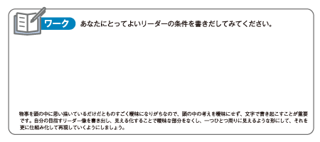 【ワーク】あなたにとってよいリーダーの条件を書きだしてみてください。