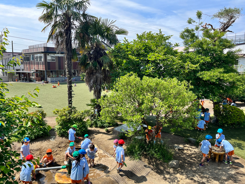 あだちみどり幼稚園:自然豊かな園庭